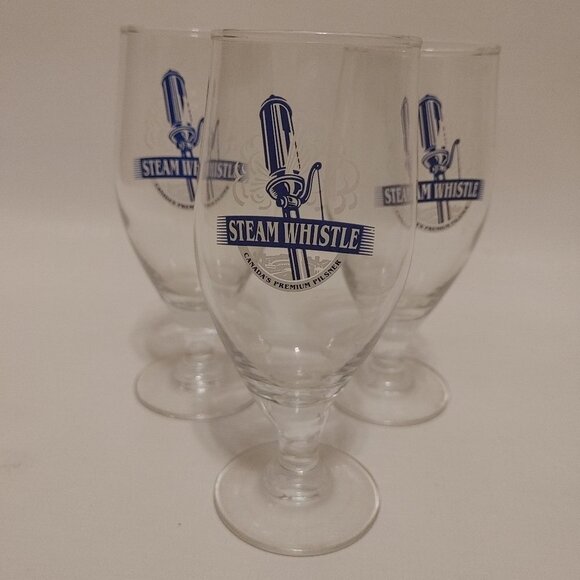 MINI STEAM WHISTLE Beer Chalice Lot of 3 - Picture 1 of 6